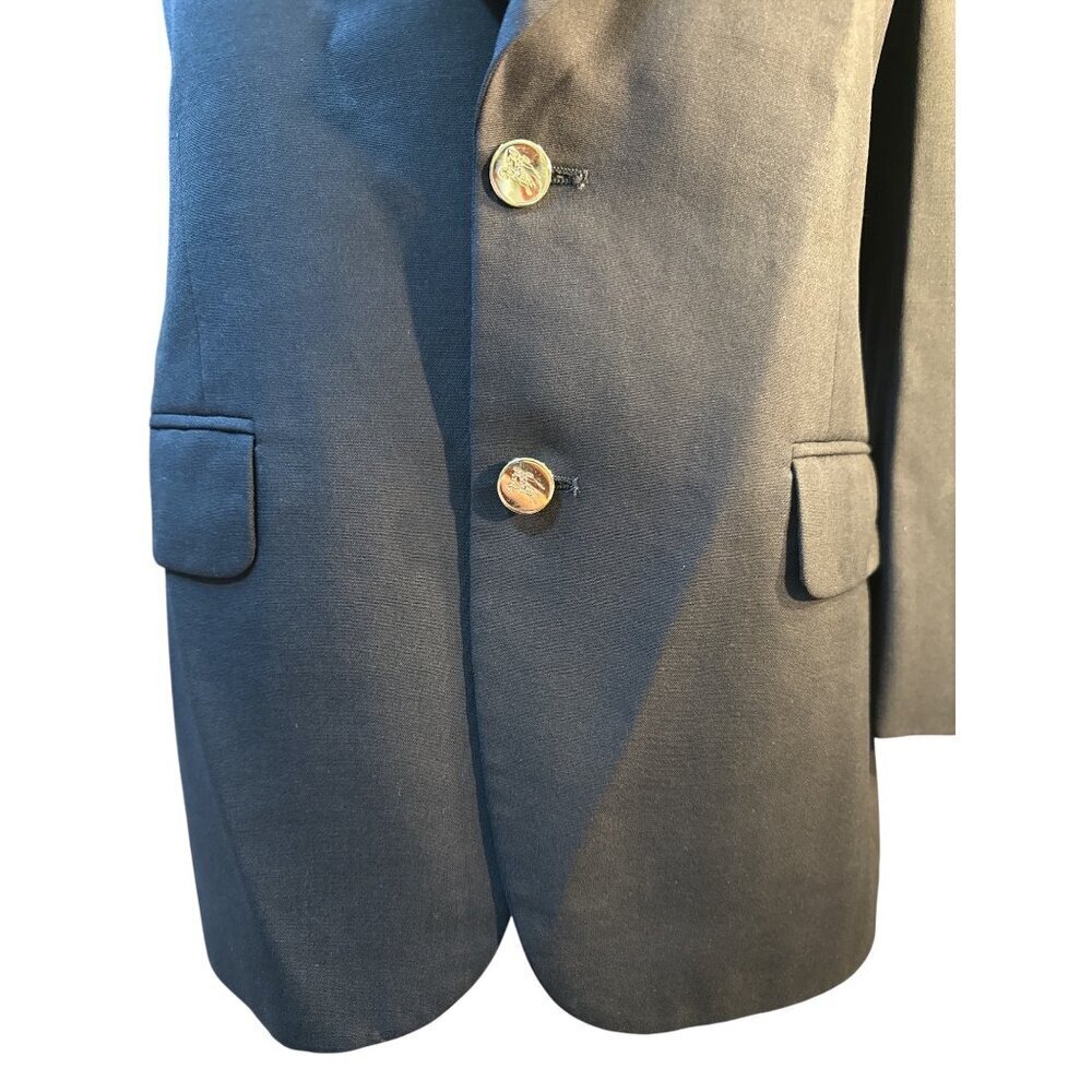 Burberrys Vintage Mens Wool Blazer Saks 5th Avenue Navy Sz Missing 43"Chest EUC - Picture 2 of 10